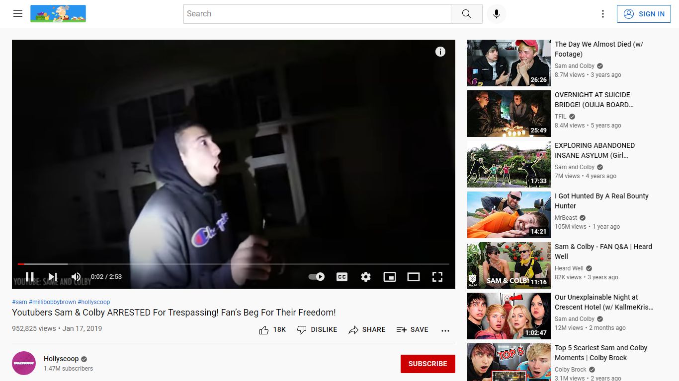 Youtubers Sam & Colby ARRESTED For Trespassing! Fan’s Beg For Their ...